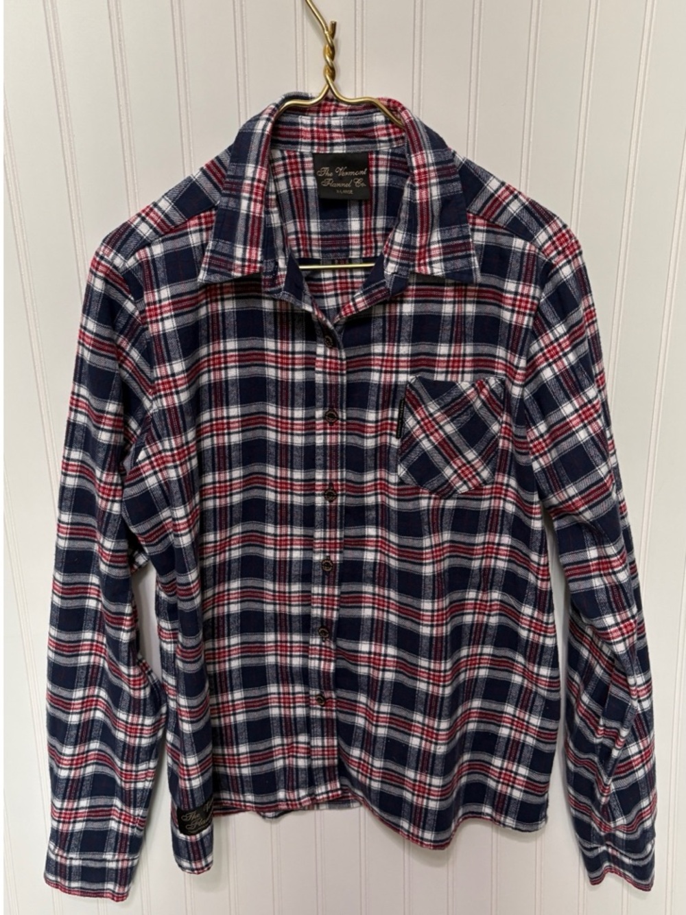 THE VERMONT FLANNEL COMPANY Red Blue Classic Flannel Shirt Womens Size XL
